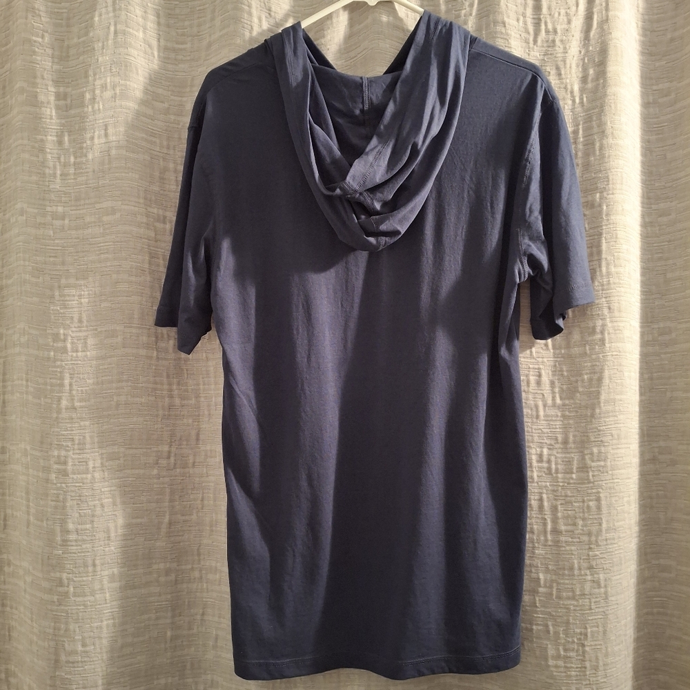 NFL Team Apparel Seattle Seahawks Navy Short Sleeve Hooded Men's T-shirt Size M - Picture 5 of 5